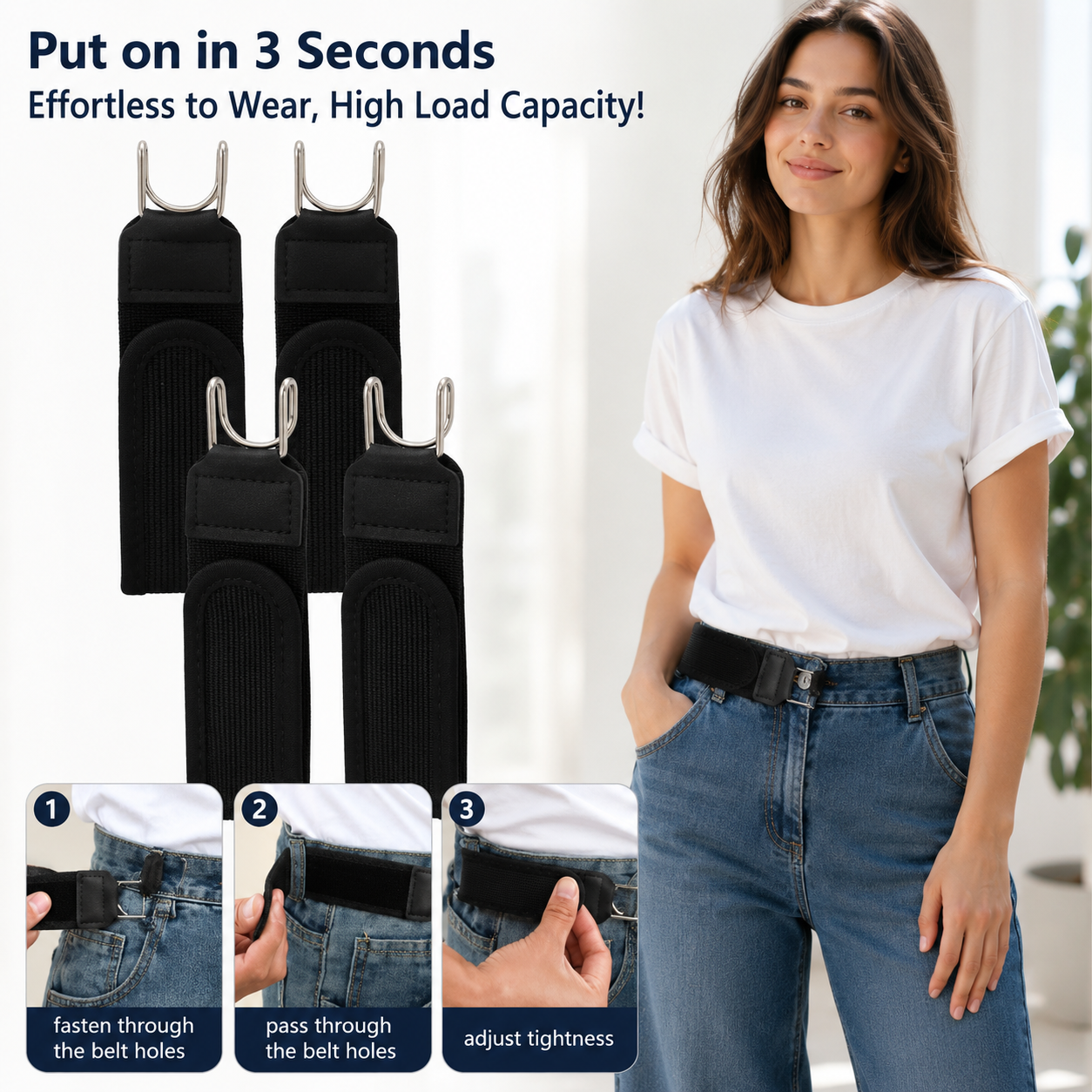 Buckle Belts for Men and Women (Pack of 2)